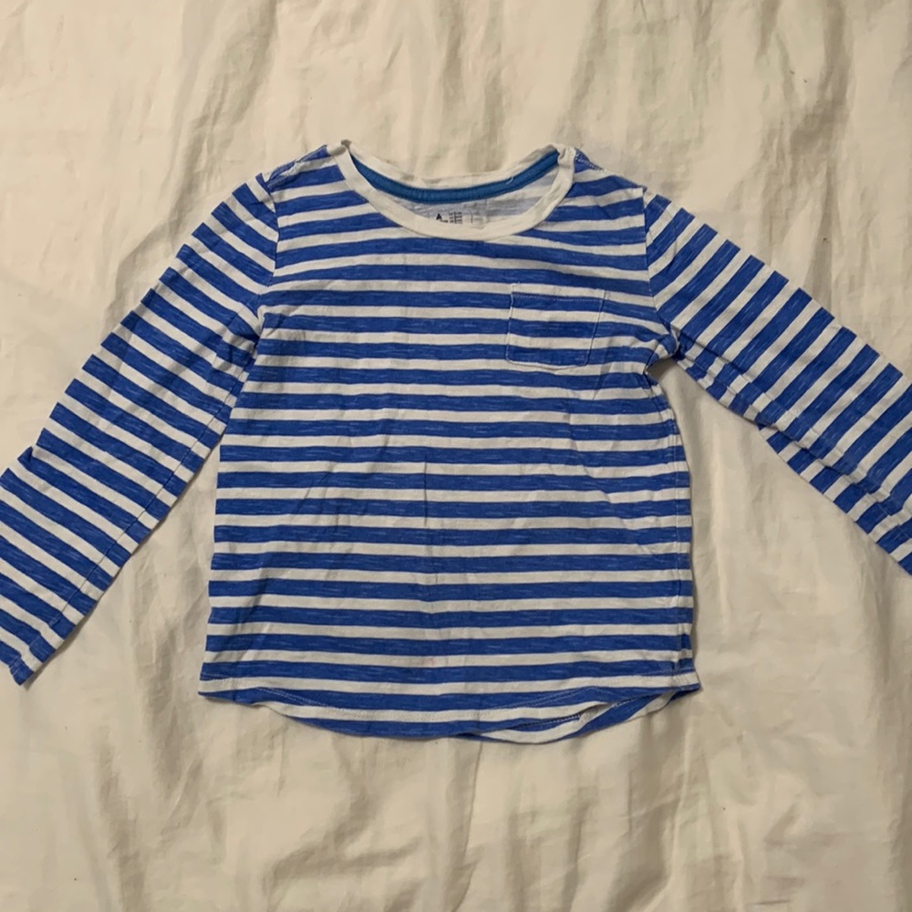 Baby Gap blue and white striped shirt with small pocket